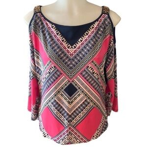 JM Collection Womens Cold Shoulder Top - size Medium